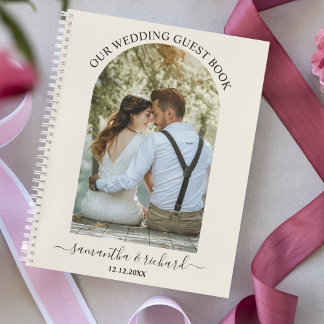 Ivory Arch Personalised Photo Wedding Guest Notebook