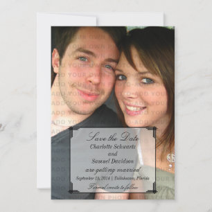 Ivory Art Deco Frame Save the Date Invite