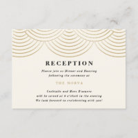 Ivory Art Deco String Lights Reception Card