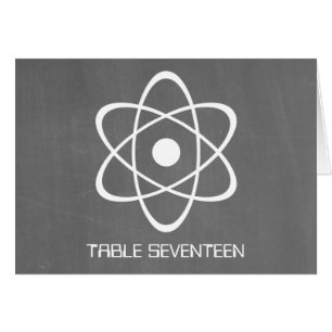Ivory Atomic Chalkboard Table Number Card
