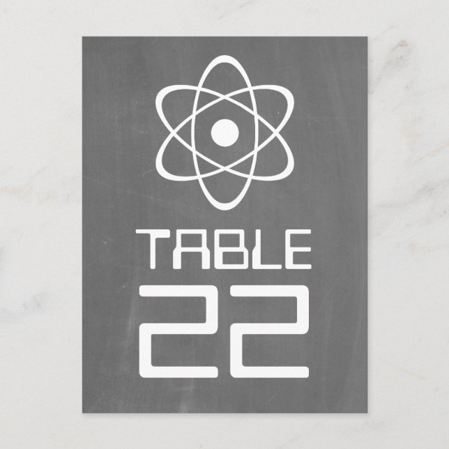 Ivory Atomic Chalkboard Table Number Postcard (Front)