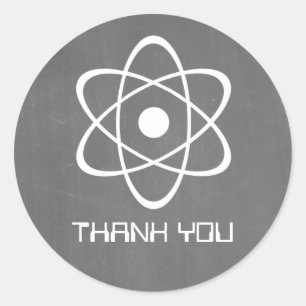 Ivory Atomic Chalkboard Thank You Stickers