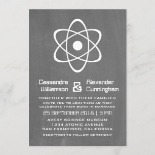 Ivory Atomic Chalkboard Wedding Invite