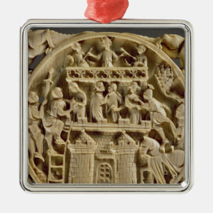 Ivory back of a mirror depicting the God of Love Metal Tree Decoration