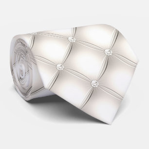 Ivory Background and Pearls   Tie