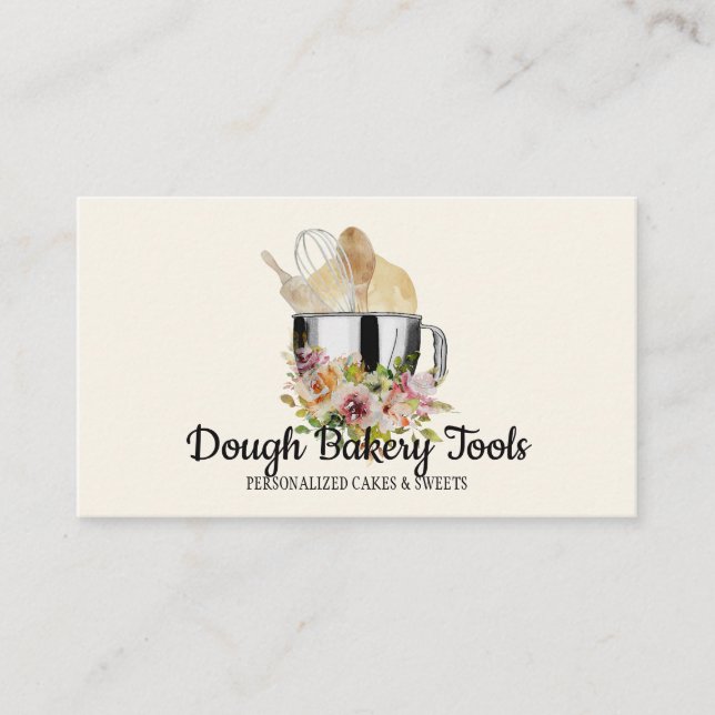Ivory Bakery Home Made Patisserie Pastry Dough Business Card (Front)