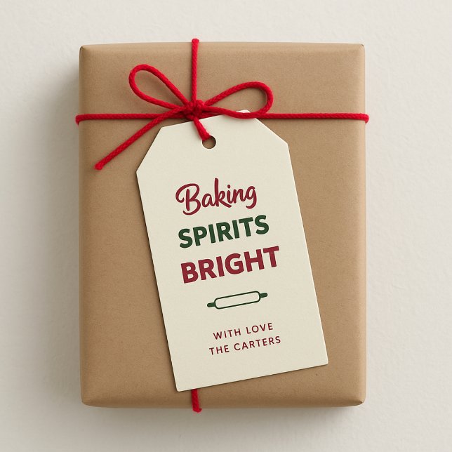 Ivory Baking Spirits Bright Christmas Gift Tag (Creator Uploaded)