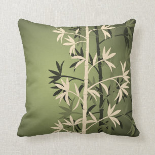 Ivory bamboo green cushion