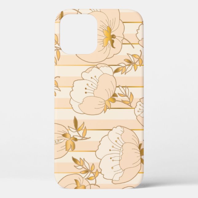 Ivory Beige: Luxury Floral Pattern. Case-Mate iPhone Case (Back)