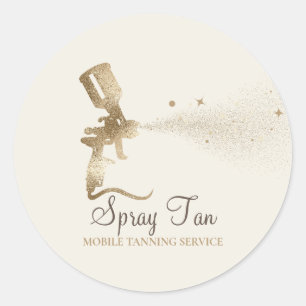 Ivory Beige Spray Tan Mobile Tanning Air Brush Classic Round Sticker