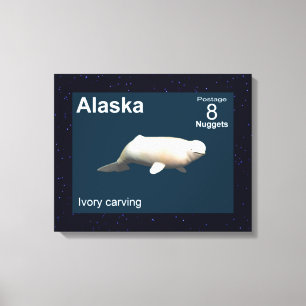 Ivory Beluga - Alaska Postage Canvas Print