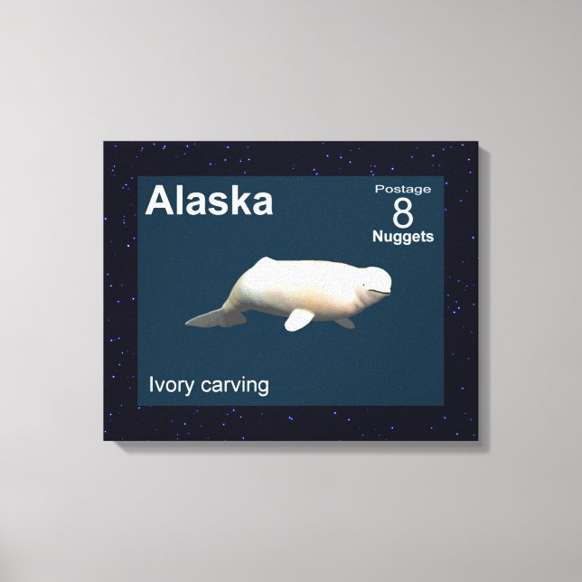Ivory Beluga - Alaska Postage Canvas Print (Front)