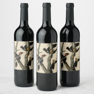 Ivory-billed Woodpecker Audubon's Birds of America Wine Label