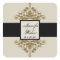 Ivory Black and Gold Damask Wedding Envelope Seal