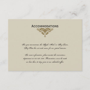 Ivory Black and Gold Damask Wedding Insert
