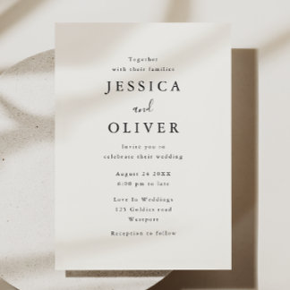 Ivory & Black Elegant Wedding Invitation