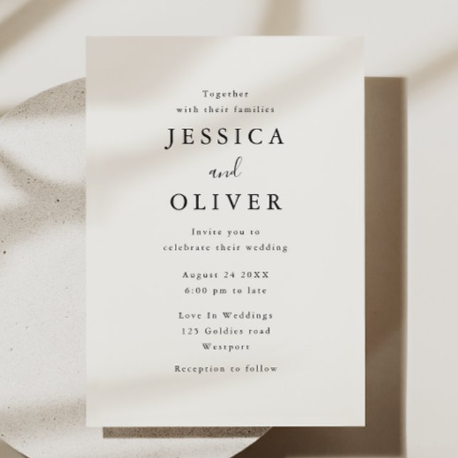 Ivory & Black Elegant Wedding Invitation (Creator Uploaded)