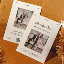 Ivory & Black Old Money Wedding Save the Date