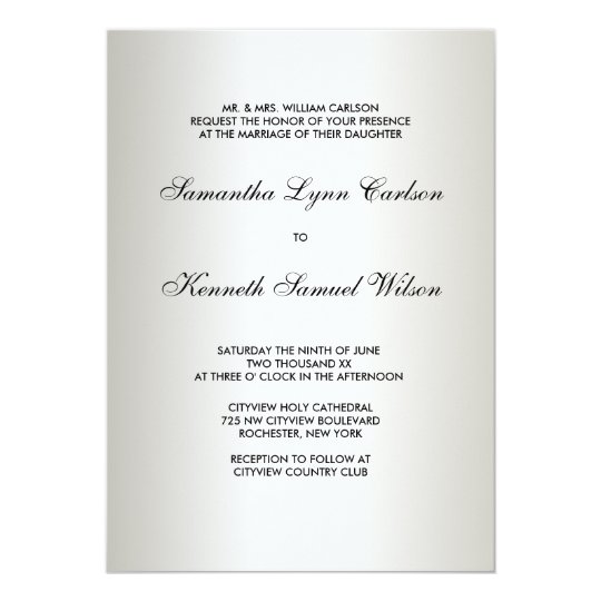 Ivory Black Tie Damask Wedding Invitations