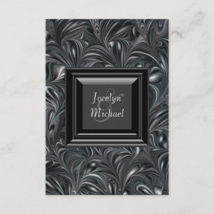Ivory Black White Wedding RSVP Card