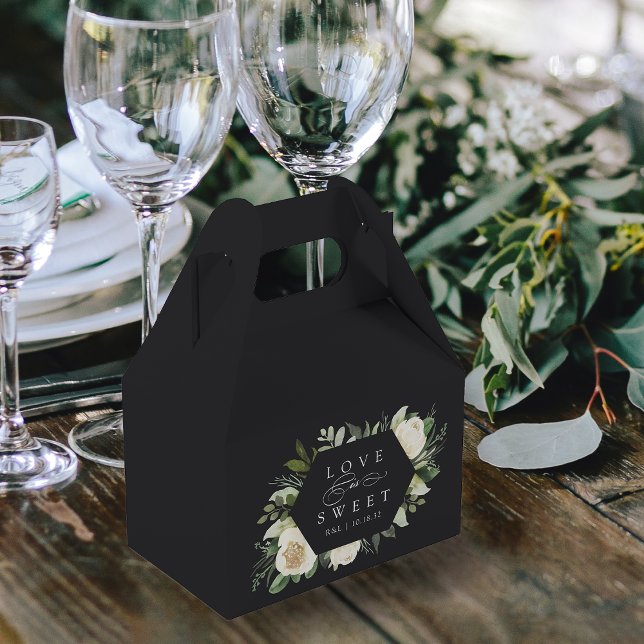 Ivory Bloom | Floral Frame "Love is Sweet" Wedding Favour Box (Creator Uploaded)