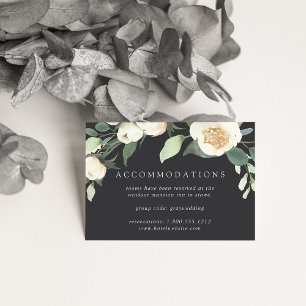 Ivory Bloom Floral Wedding Hotel Accommodations Enclosure Card