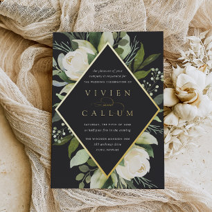 Ivory Bloom   Geometric Floral Frame Wedding