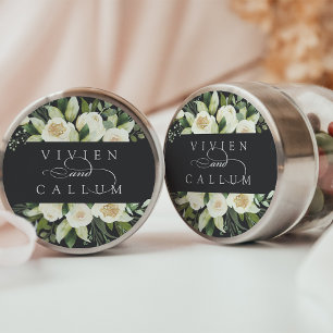 Ivory Bloom Personalised Floral Wedding Classic Round Sticker