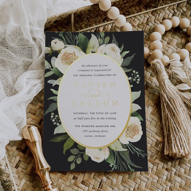 Ivory Bloom | Watercolor Floral Oval Frame Wedding (Creator Uploaded)