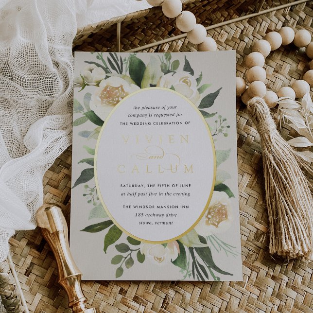 Ivory Bloom | Watercolor Floral Oval Frame Wedding (Creator Uploaded)