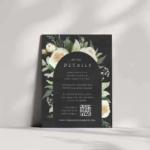 Ivory Bloom Watercolor Floral Wedding Details Enclosure Card