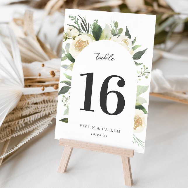Ivory Bloom | Watercolor Floral Wedding Table Number (Creator Uploaded)