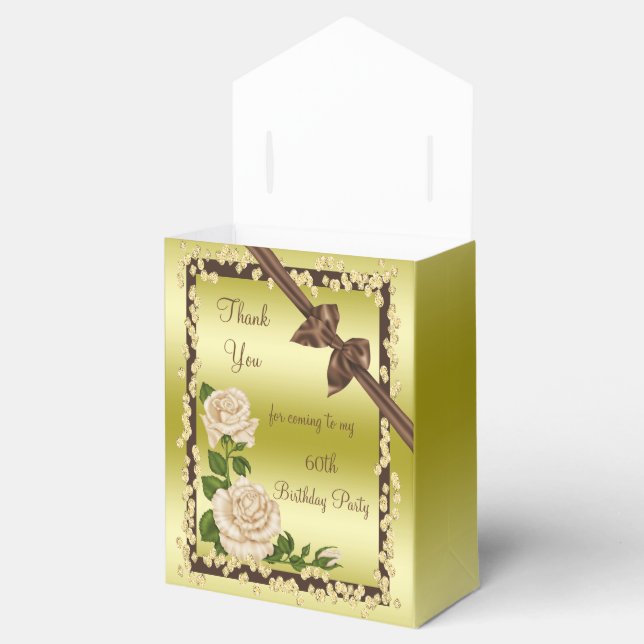 Ivory Blossom, Bows & Diamonds 60th Favour Box (Opened)