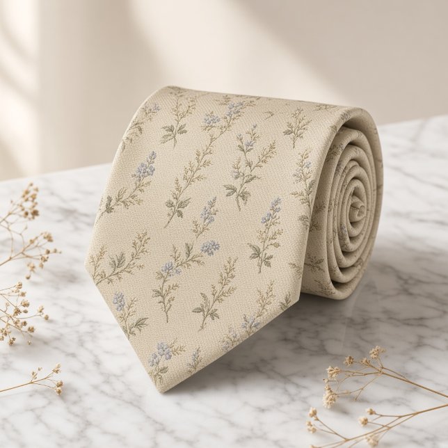 Ivory Blossom Powder Blue Heritage Tie (Creator Uploaded)