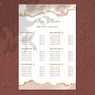 Ivory Blush Agate Price List Poster