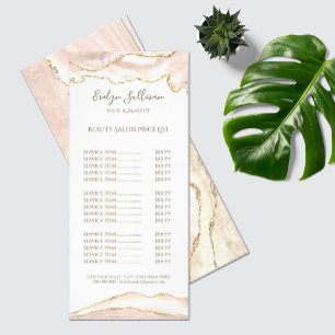 Ivory blush agate price list rack card