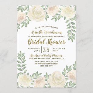 Ivory Blush Champagne Bridal Shower Invitations