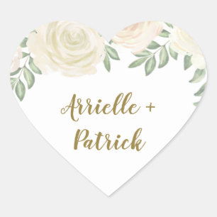 Ivory Blush Champagne Wedding Favour Stickers