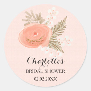 ivory blush gold bridal shower stickers