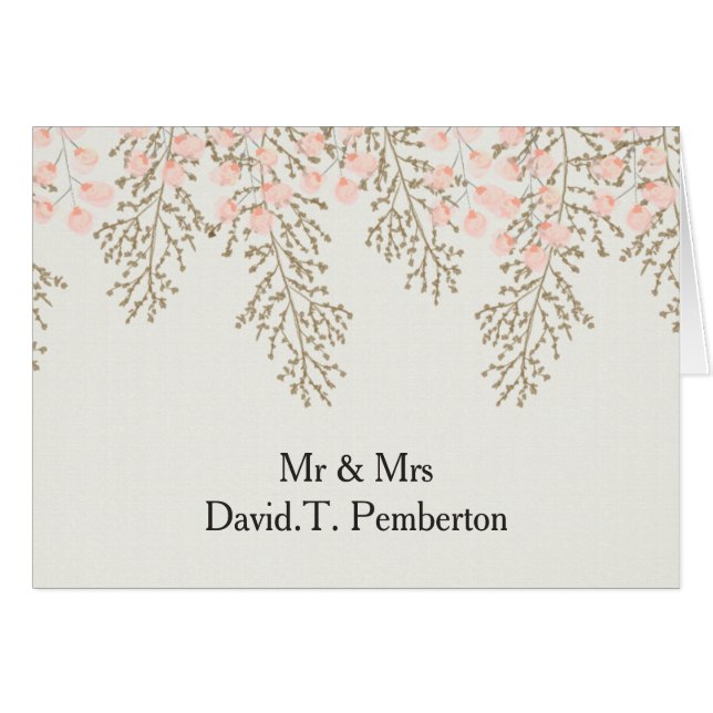 ivory blush gold Guest Wedding Place Cards (Front Horizontal)
