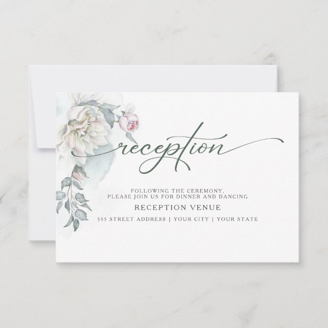 Ivory Blush Pink Cottage Flowers Invitation (Front)