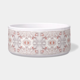Ivory Blush Pink Floral Ceramic Pet Bowl