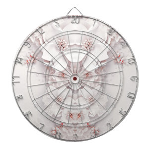 Ivory Blush Pink Floral Dartboard