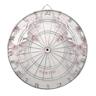 Ivory Blush Pink Floral Dartboard