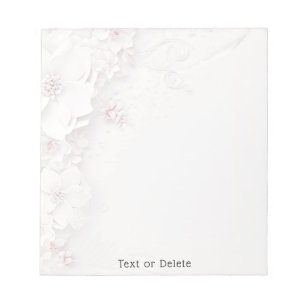 Ivory Blush Pink Floral Notepad