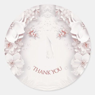 Ivory Blush Pink Floral Sticker
