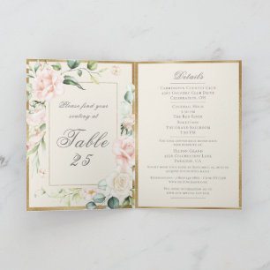 Ivory Blush Watercolor Romantic Floral Wedding Invitation
