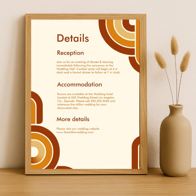 ivory Bold Retro 1970s Wedding  Enclosure Card (Creator Uploaded)