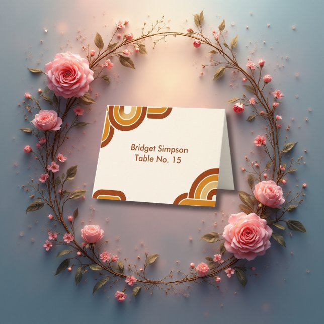ivory Bold Retro 1970s Wedding guest card (Creator Uploaded)