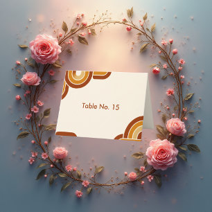 ivory Bold Retro 1970s Wedding table number